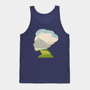 Woman Nature Background Tank Top